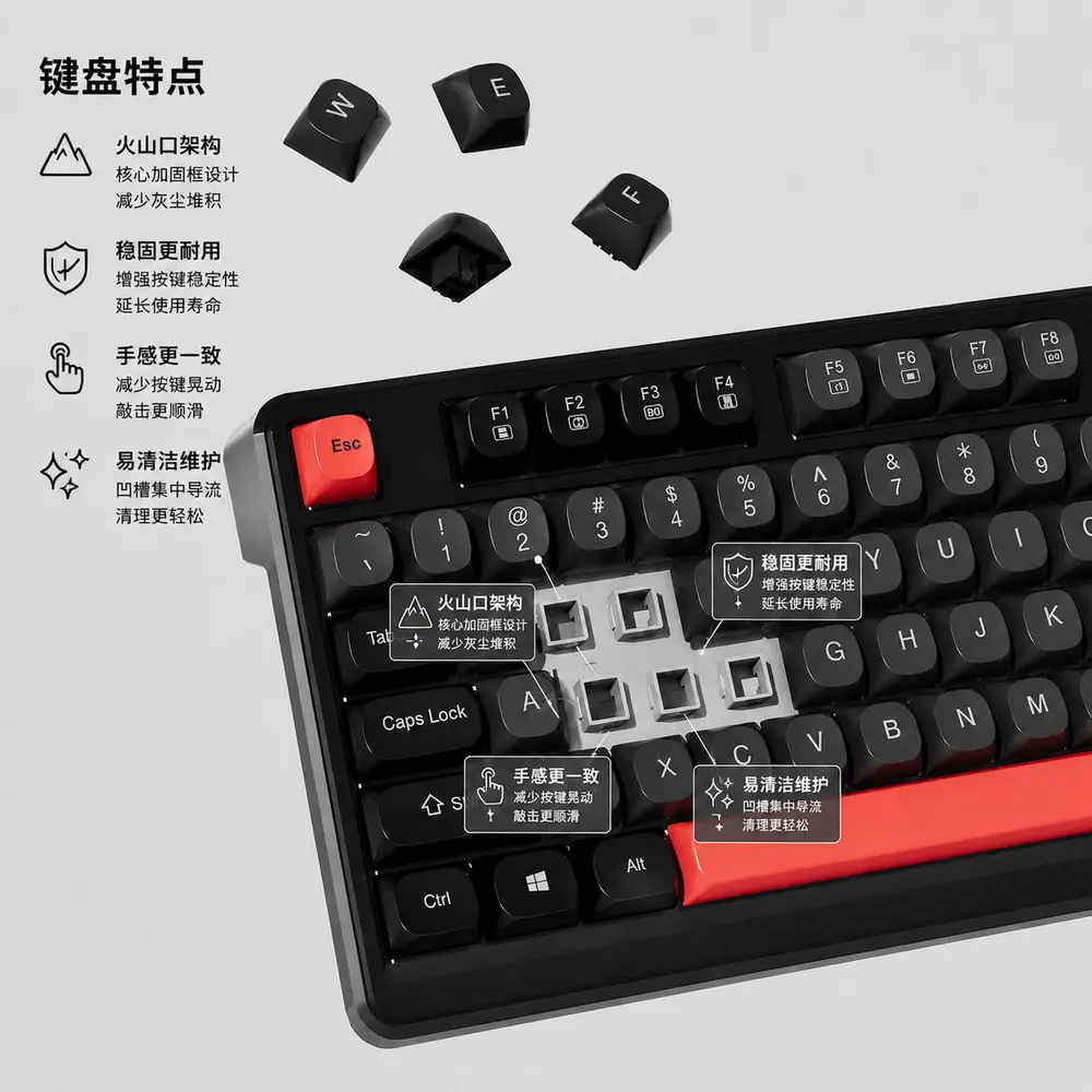 Cross-border 98-key wired keyboard, color-blocked, waterproof, for gaming and office use, silent, backlit, USB computer accessory