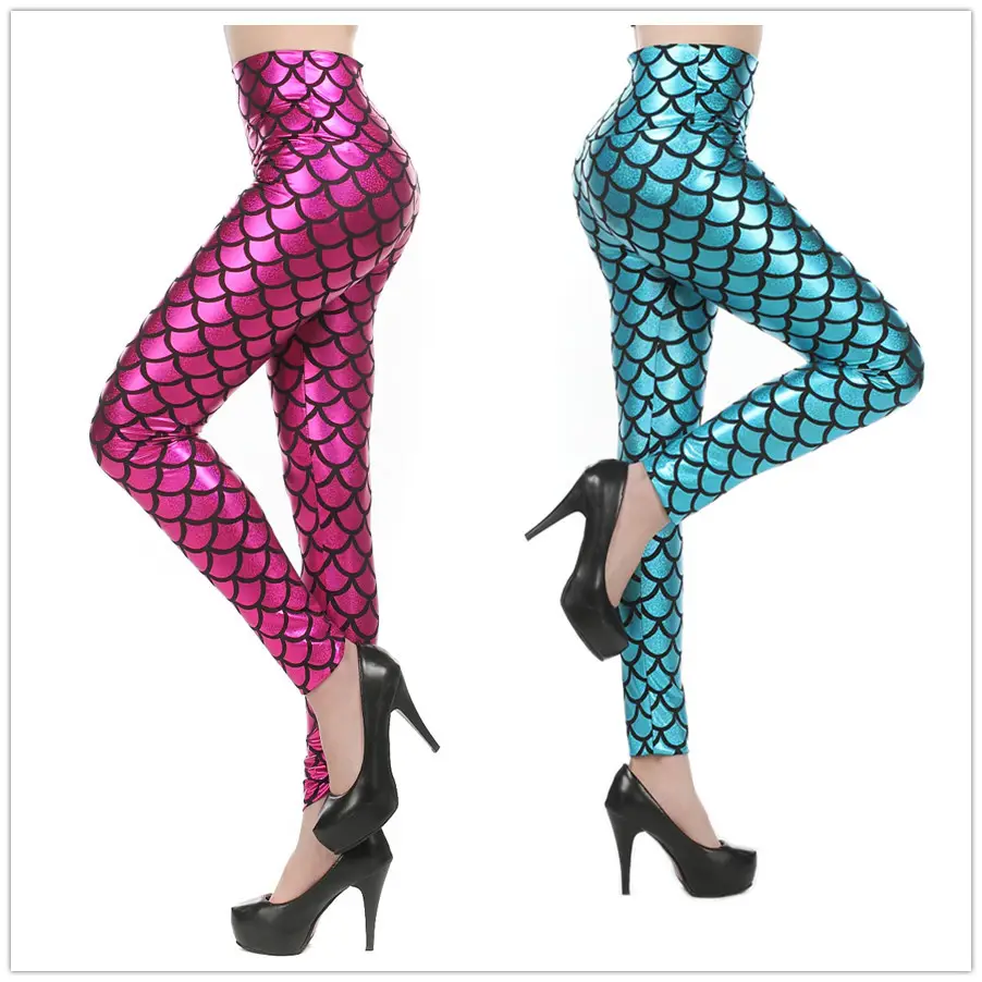 European American Cross-Country Mermaid Fish Scale Leggings