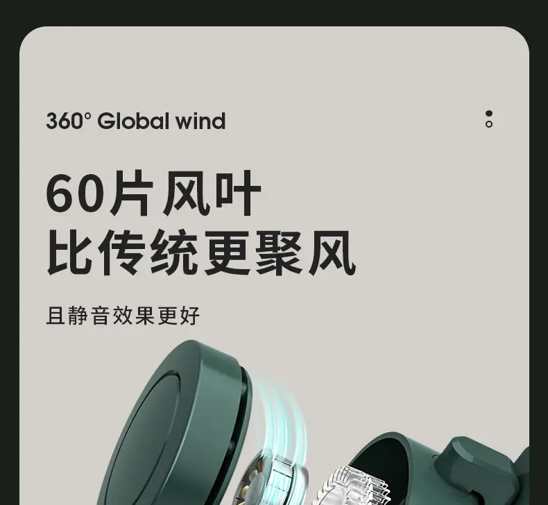 Clip-on USB mini fan, wearable around the neck, portable, ultra-quiet, strong airflow, suitable for student dormitories, light luxury and portable — feature 4