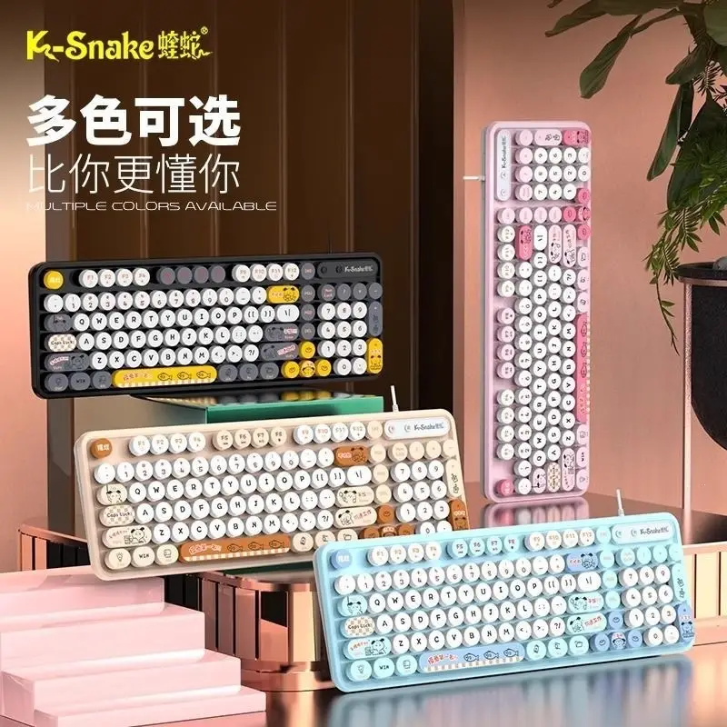 K2Pro Wired USB Keyboard for Laptop, Home Office, Desktop, Cute for Girls, Silent Typing, Factory - Image 5