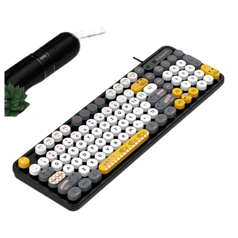 K2Pro Wired USB Keyboard for Laptop, Home Office, Desktop, Cute for Girls, Silent Typing, Factory - Image 9