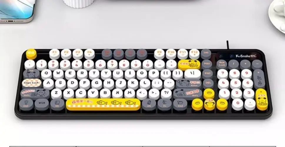 K2Pro Wired USB Keyboard for Laptop, Home Office, Desktop, Cute for Girls, Silent Typing, Factory — feature 15