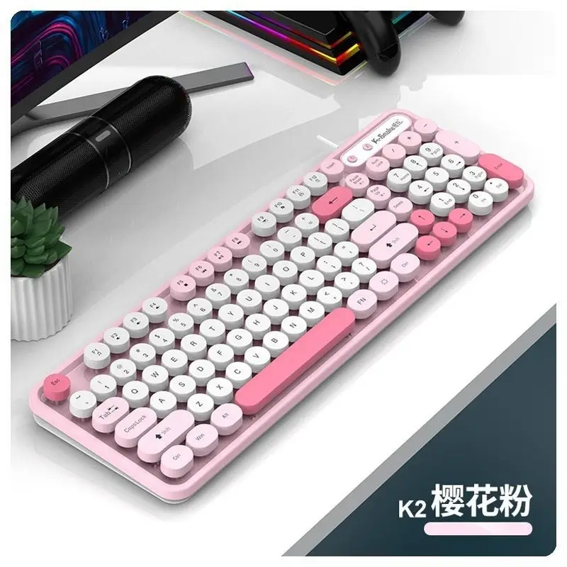 K2Pro Wired USB Keyboard for Laptop, Home Office, Desktop, Cute for Girls, Silent Typing, Factory - Image 3