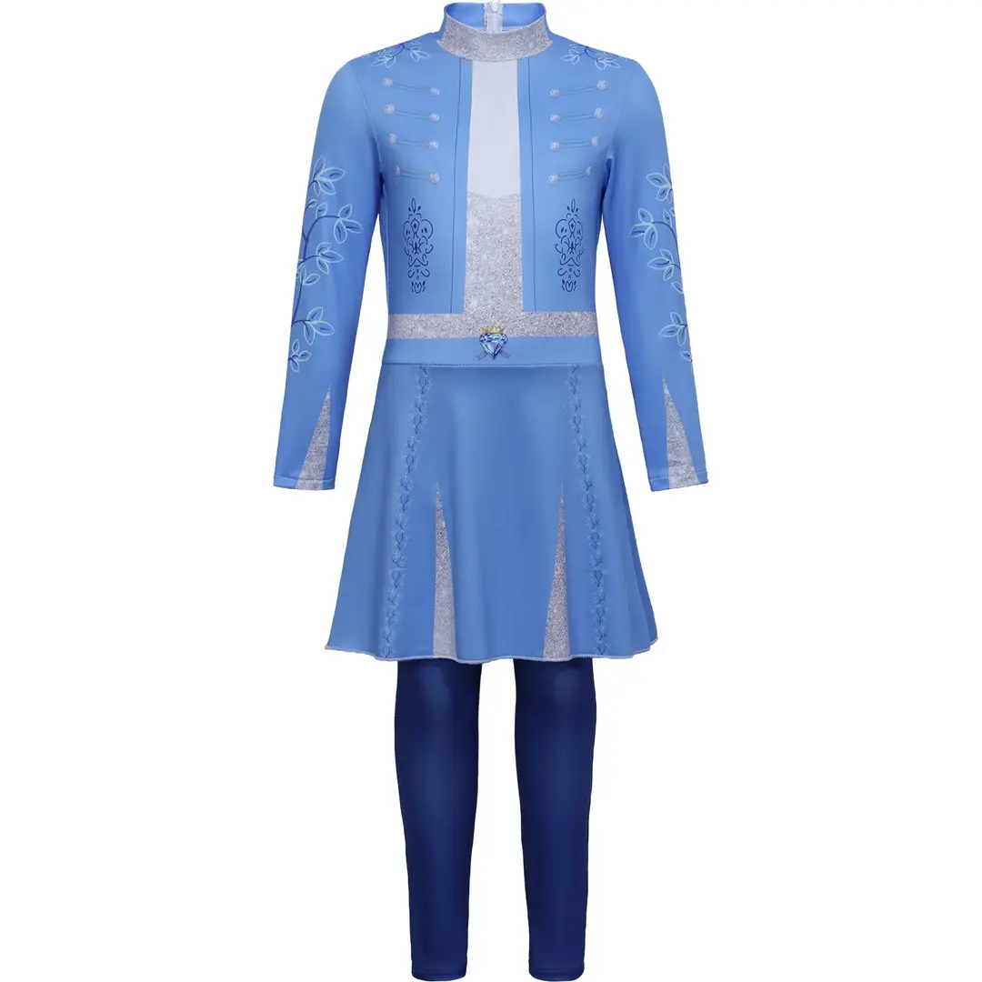 Descendants 5 Chloe cosplay costume Cinderella's daughter blue princess dress Halloween girls' stage performance outfit