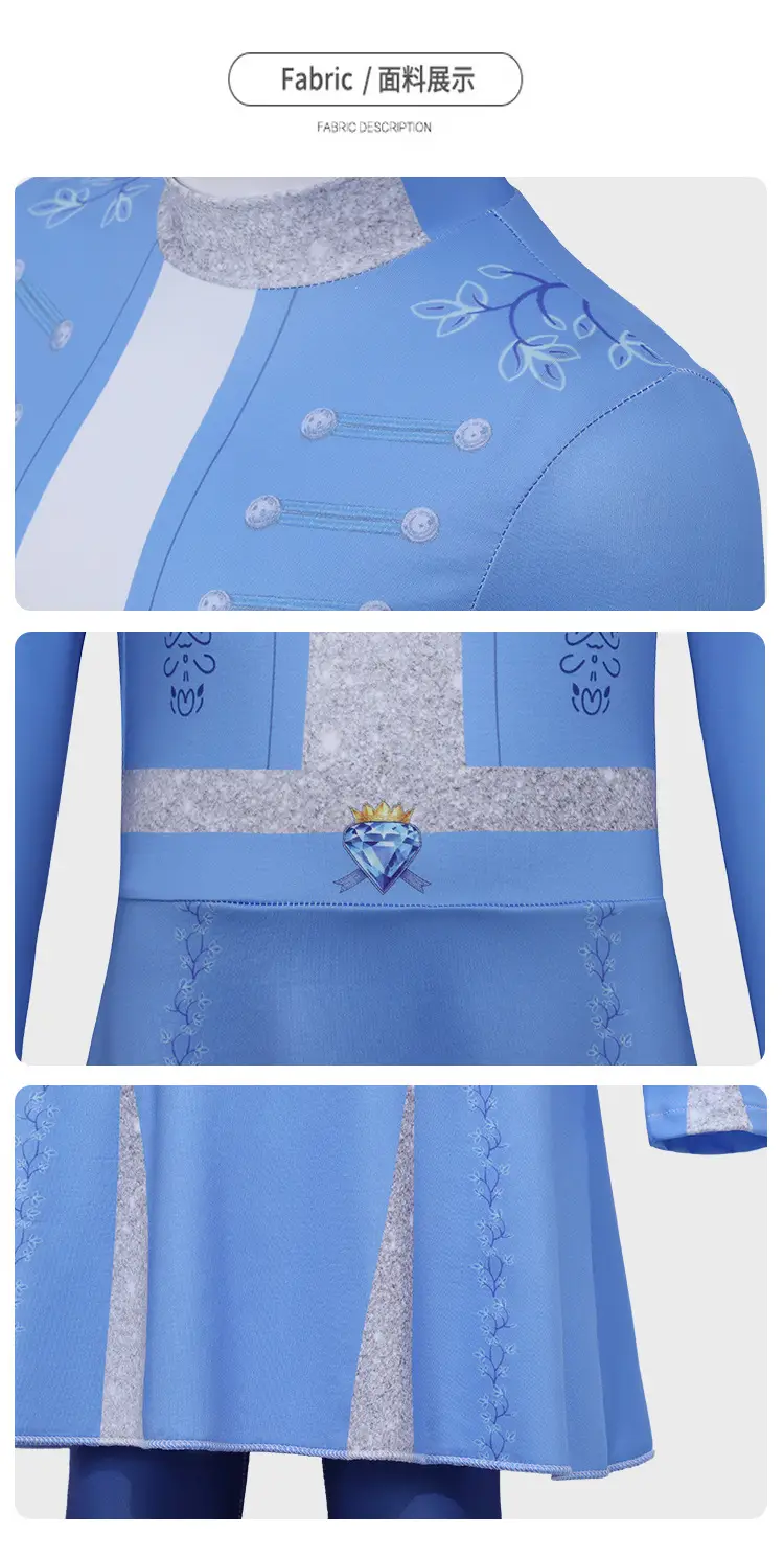 Descendants 5 Chloe cosplay costume Cinderella's daughter blue princess dress Halloween girls' stage performance outfit — feature 10