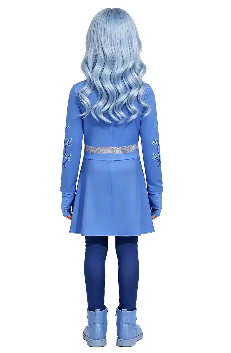 Descendants 5 Chloe cosplay costume Cinderella's daughter blue princess dress Halloween girls' stage performance outfit — feature 13