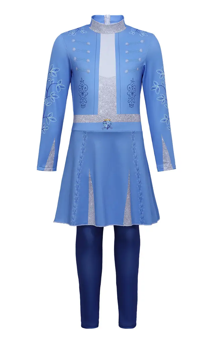 Descendants 5 Chloe cosplay costume Cinderella's daughter blue princess dress Halloween girls' stage performance outfit — feature 14