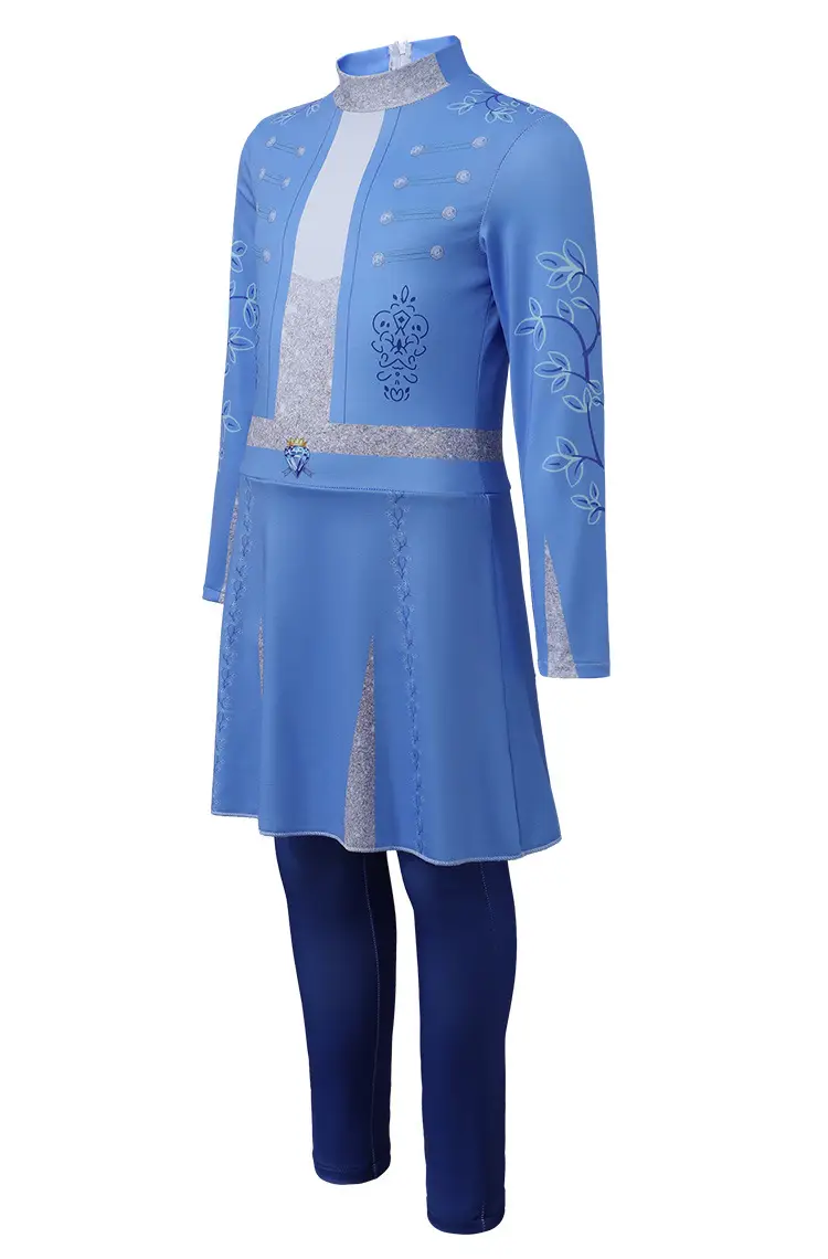 Descendants 5 Chloe cosplay costume Cinderella's daughter blue princess dress Halloween girls' stage performance outfit — feature 15