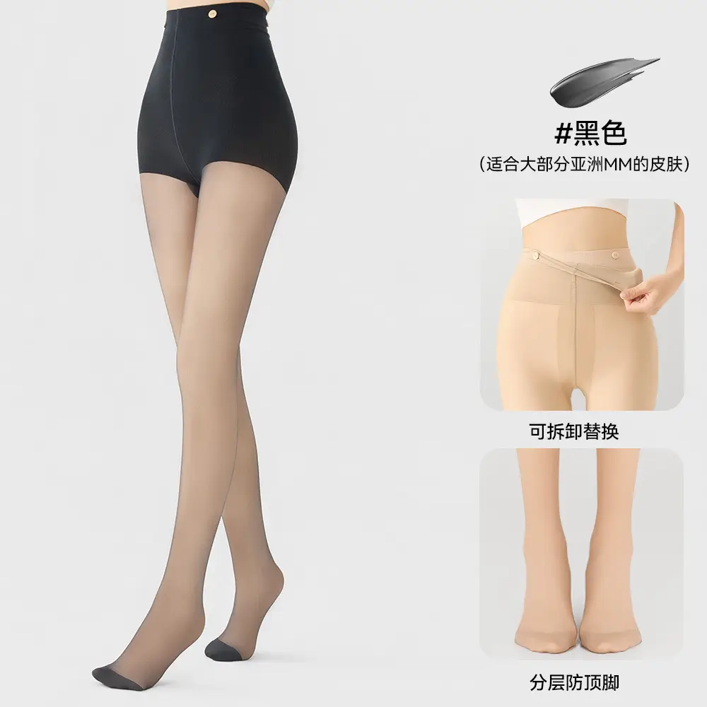 Kefei Women's Autumn and Winter Bare-Leg Effect Pantyhose, Natural Nude Feel, Fleece-Lined, Thick, Flesh-Colored, Double-Layered, Warm Leggings