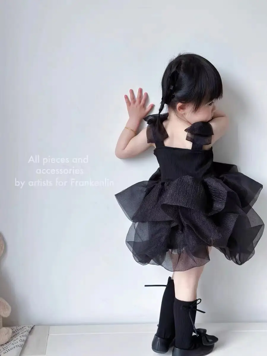 Girls' New Summer Princess Dress, Children's Strap Puffy Dress, Baby's Birthday Dress, Stylish Mesh Dress — feature 4