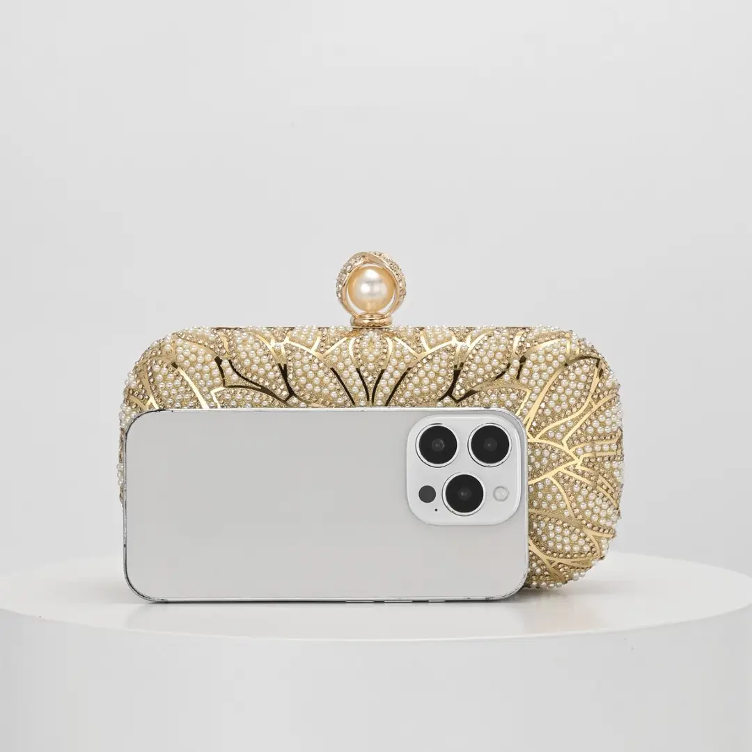 Wholesale cross-border hot-selling vintage rhinestone pearl evening clutch bag, dress bag, bridal and bridesmaid crossbody bag