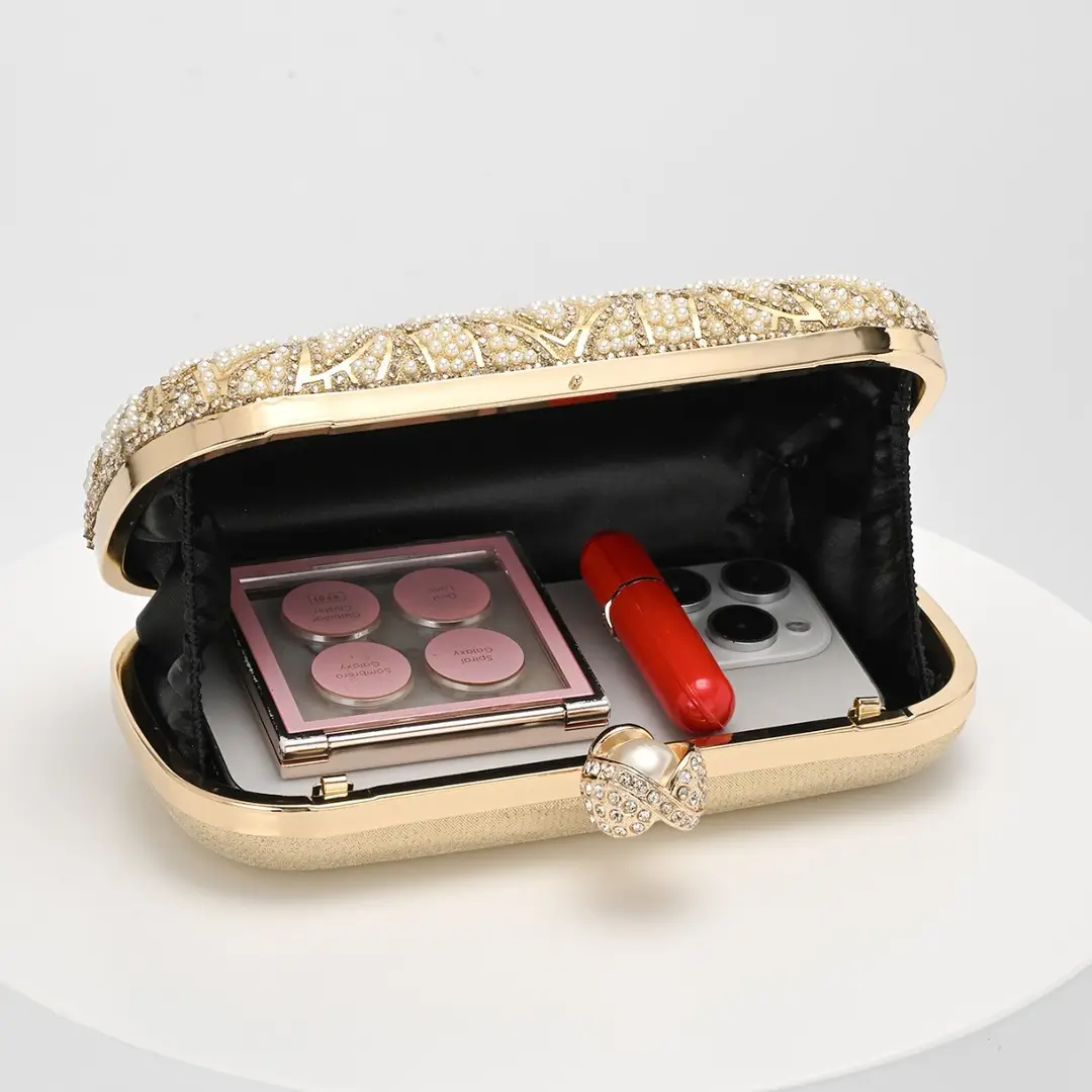 Wholesale cross-border hot-selling vintage rhinestone pearl evening clutch bag, dress bag, bridal and bridesmaid crossbody bag