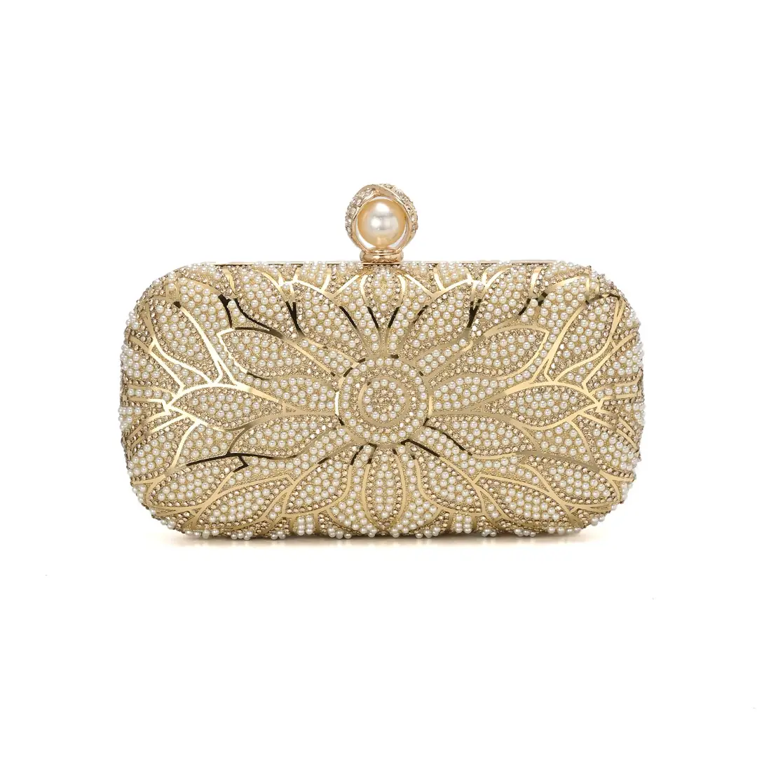 Wholesale cross-border hot-selling vintage rhinestone pearl evening clutch bag, dress bag, bridal and bridesmaid crossbody bag