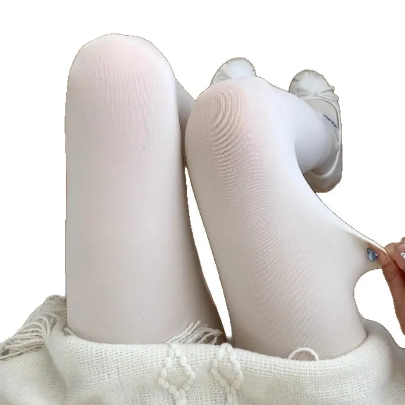 80d velvet pantyhose for women, Lolita JK style, thick white, pure and desirable, anti-snag, elegant stockings, spring and autumn thin leggings