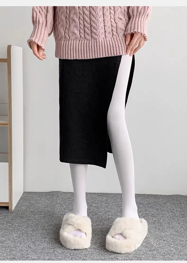 80d velvet pantyhose for women, Lolita JK style, thick white, pure and desirable, anti-snag, elegant stockings, spring and autumn thin leggings — feature 10