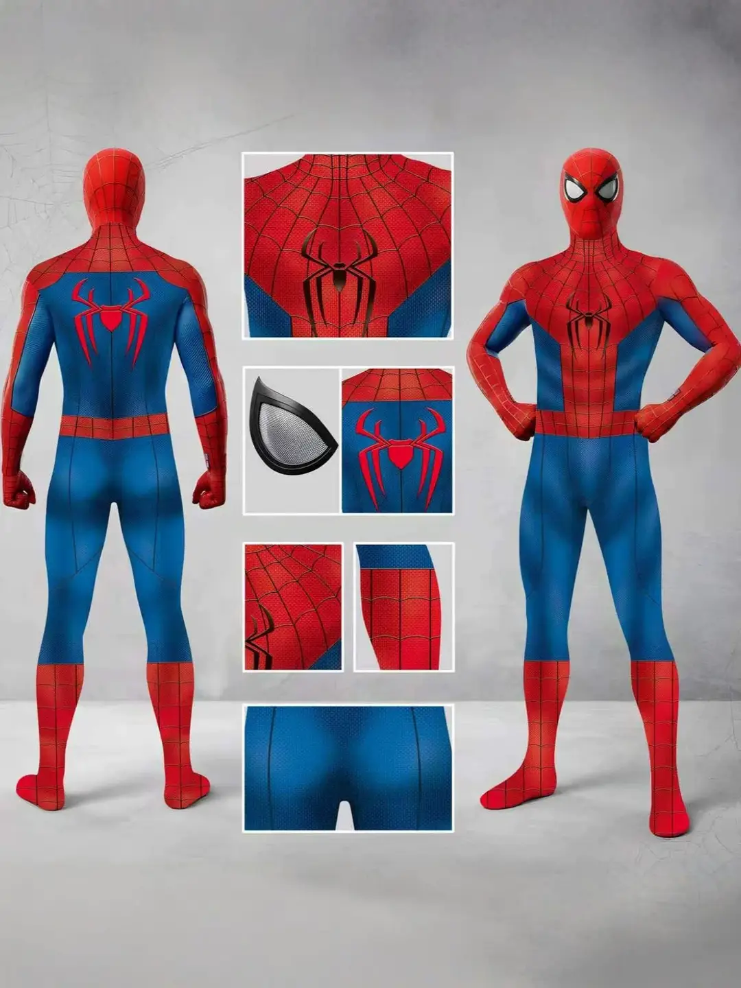 Red and Blue Spider-Man 4 Cosplay: The New Day Peter Parker One-Piece Bodysuit Cosplay Costume for Halloween