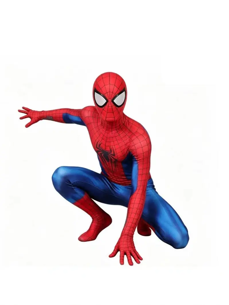 Red and Blue Spider-Man 4 Cosplay: The New Day Peter Parker One-Piece Bodysuit Cosplay Costume for Halloween