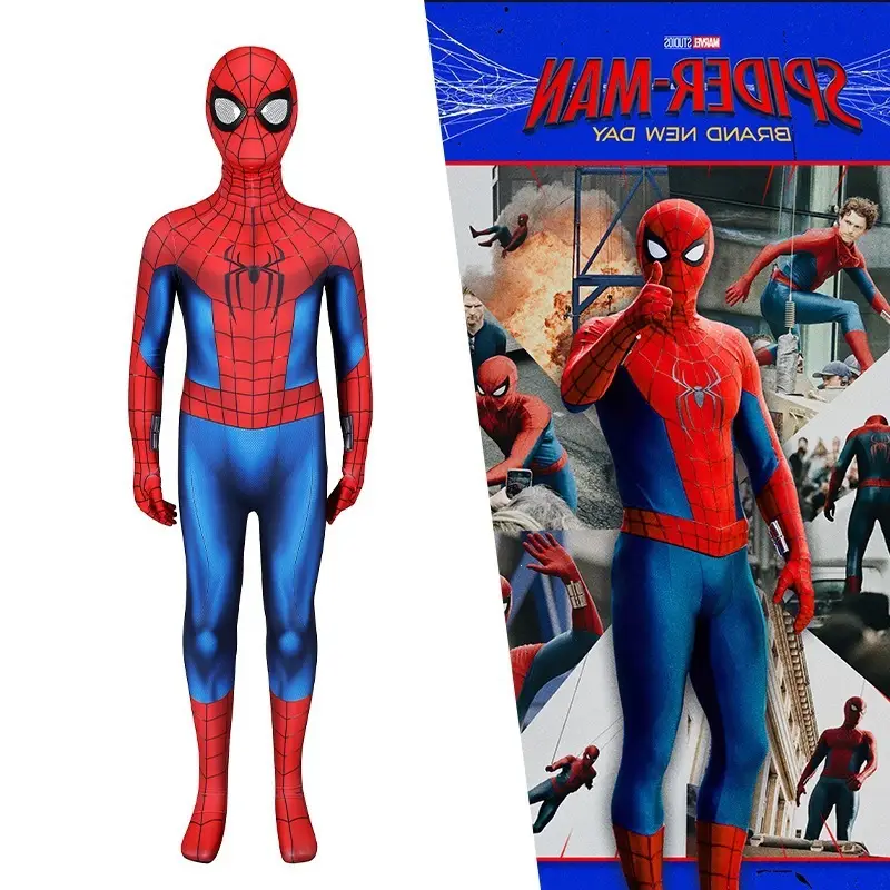 Red and Blue Spider-Man 4 Cosplay: The New Day Peter Parker One-Piece Bodysuit Cosplay Costume for Halloween — feature 1