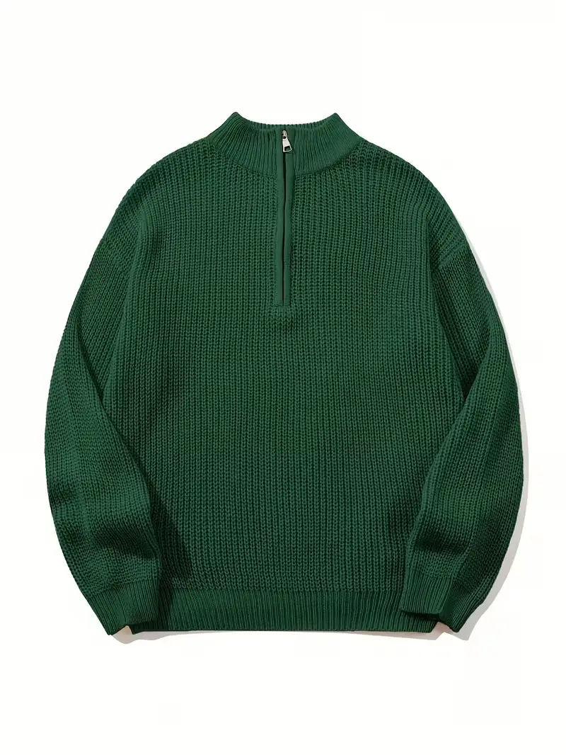 2026 European and American Amazon cross-border autumn and winter loose-fitting versatile knitted pullover casual style zippered sweater for outerwear — feature 5