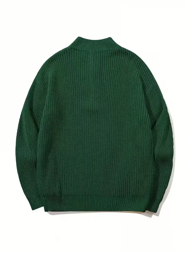 2026 European and American Amazon cross-border autumn and winter loose-fitting versatile knitted pullover casual style zippered sweater for outerwear — feature 6