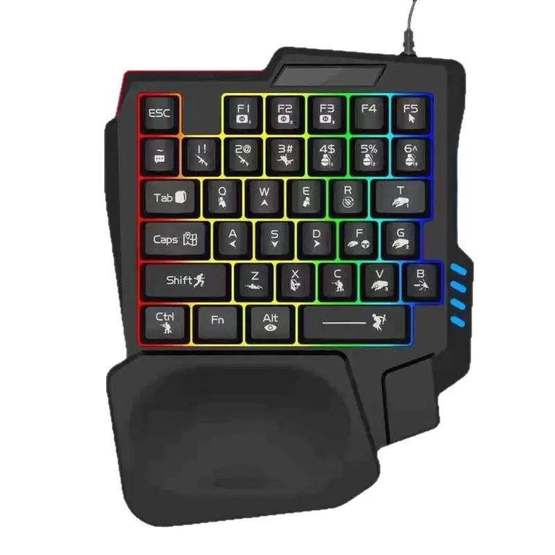 Cross-border in-stock flat single-handed keyboard with mechanical feel, gaming throne keyboard and mouse set, Peace Elite computer accessories