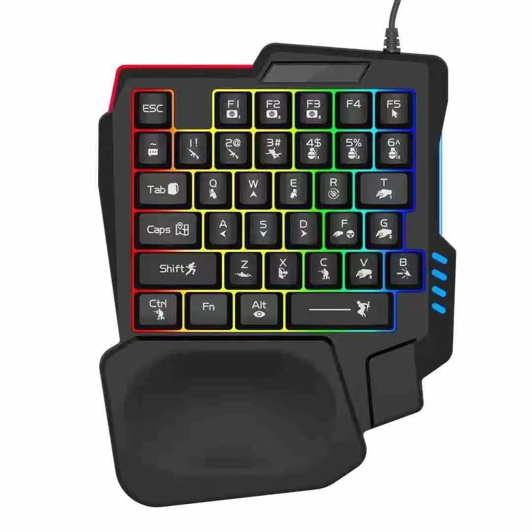 Cross-border in-stock flat single-handed keyboard with mechanical feel, gaming throne keyboard and mouse set, Peace Elite computer accessories — feature 6