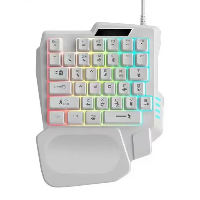 Cross-border in-stock flat single-handed keyboard with mechanical feel, gaming throne keyboard and mouse set, Peace Elite computer accessories