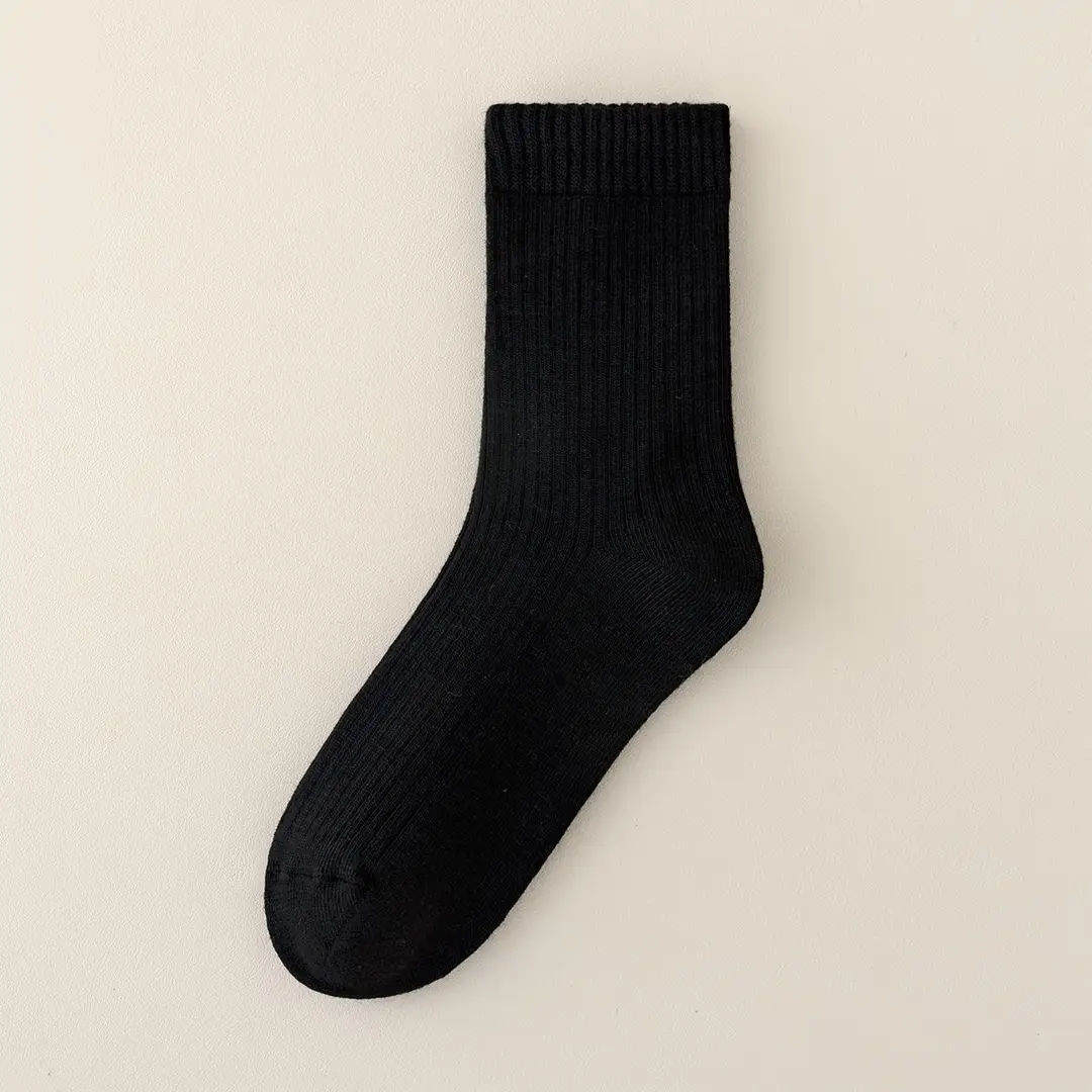 Thickened Wool Striped Socks, Mid-Length Warm Cashmere Maternity Socks, Women's Fleece-Lined Winter Home Floor Wool Socks