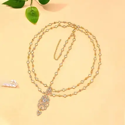 Cross-border best-selling water drop pendant head chain, bohemian style, elegant and fashionable rhinestone forehead chain hair accessory for women