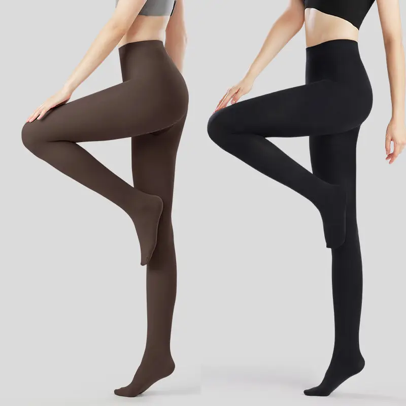 Matte thin velvet pantyhose for women, autumn and winter, with slight compression for a slimming effect, anti-snag, coffee color - Image 6