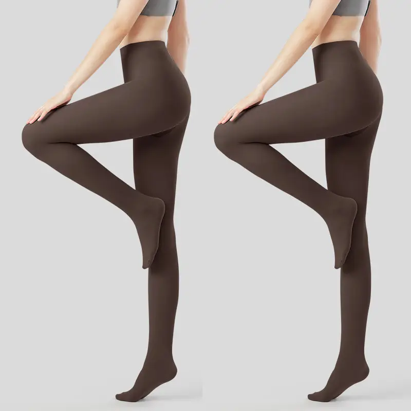 Matte thin velvet pantyhose for women, autumn and winter, with slight compression for a slimming effect, anti-snag, coffee color - Image 7