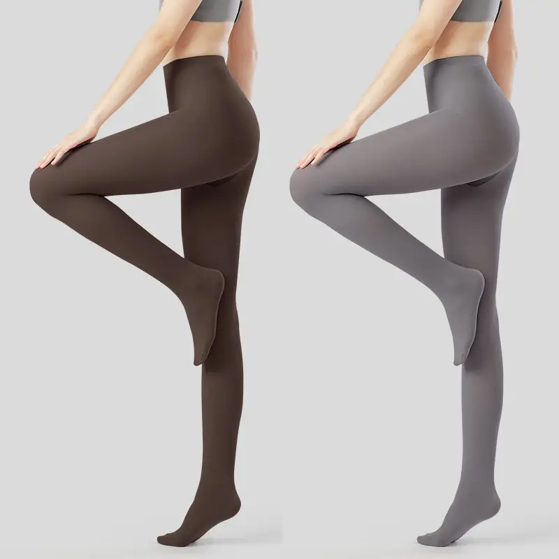 Matte thin velvet pantyhose for women, autumn and winter, with slight compression for a slimming effect, anti-snag, coffee color - Image 9