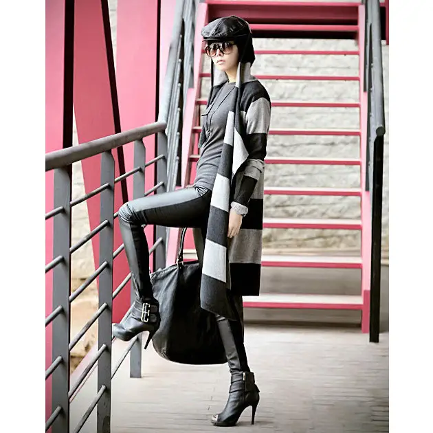 Black Faux Leather Punk Leggings with Rips for Women - Image 9