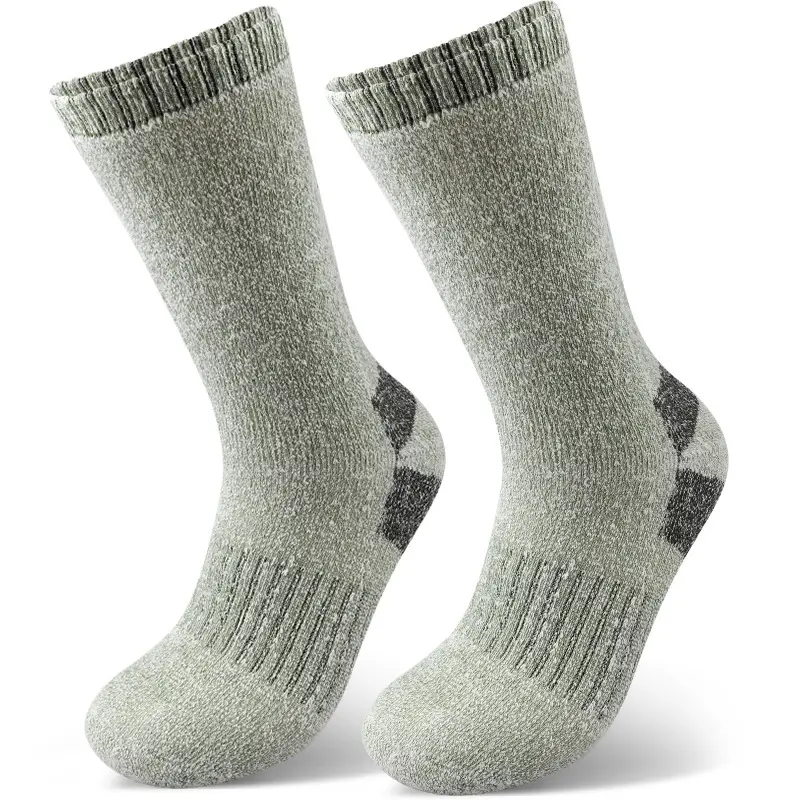 Winter men's fleece-lined warm outdoor sports hiking mid-calf socks, casual thickened terry heat-retaining home floor socks