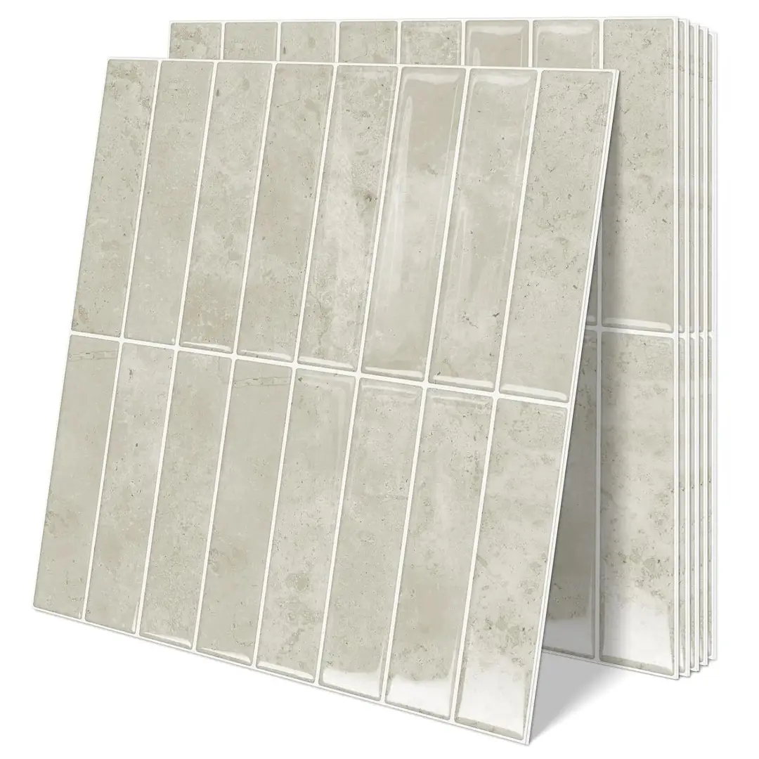 Wholesale custom-made kitchen and bathroom 3D ceramic tile stickers, waterproof and high-temperature resistant adhesive wall stickers, DIY imitation ceramic tile wall stickers