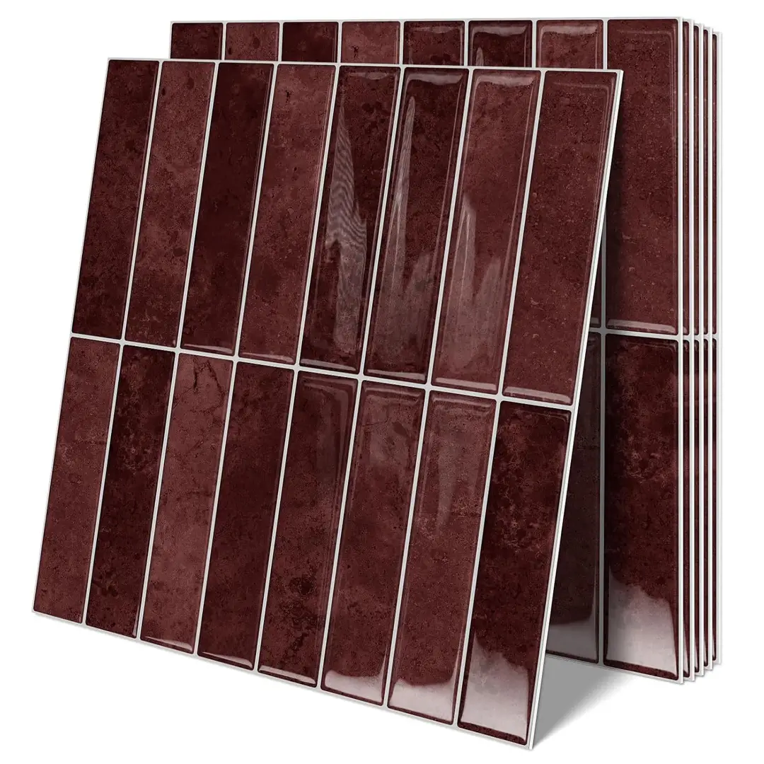 Wholesale custom-made kitchen and bathroom 3D ceramic tile stickers, waterproof and high-temperature resistant adhesive wall stickers, DIY imitation ceramic tile wall stickers