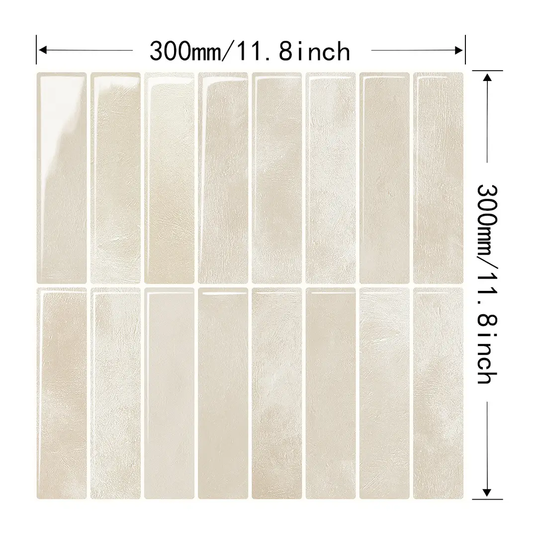Wholesale custom-made kitchen and bathroom 3D ceramic tile stickers, waterproof and high-temperature resistant adhesive wall stickers, DIY imitation ceramic tile wall stickers