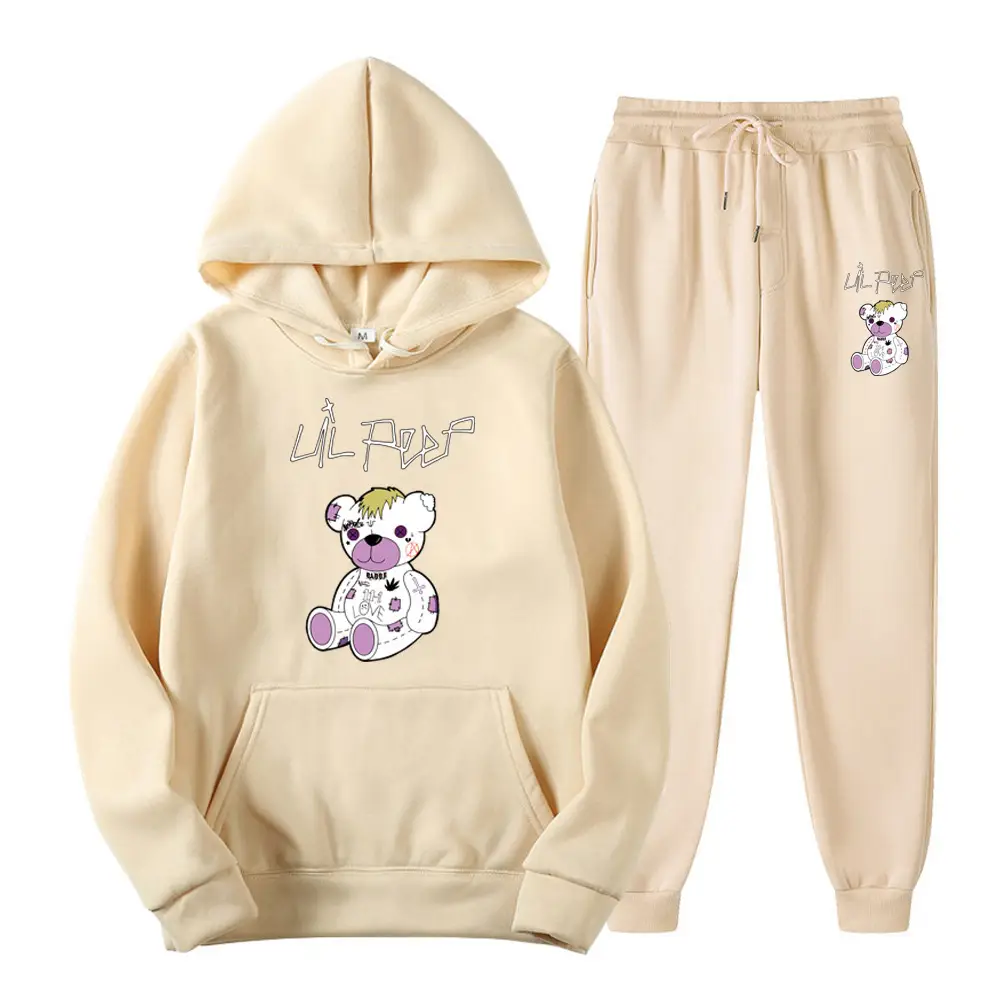 2025 Amazon Bestseller LILpee Bear Print Winter Fleece Men's Sports Sweatshirt Hoodie Set — feature 10