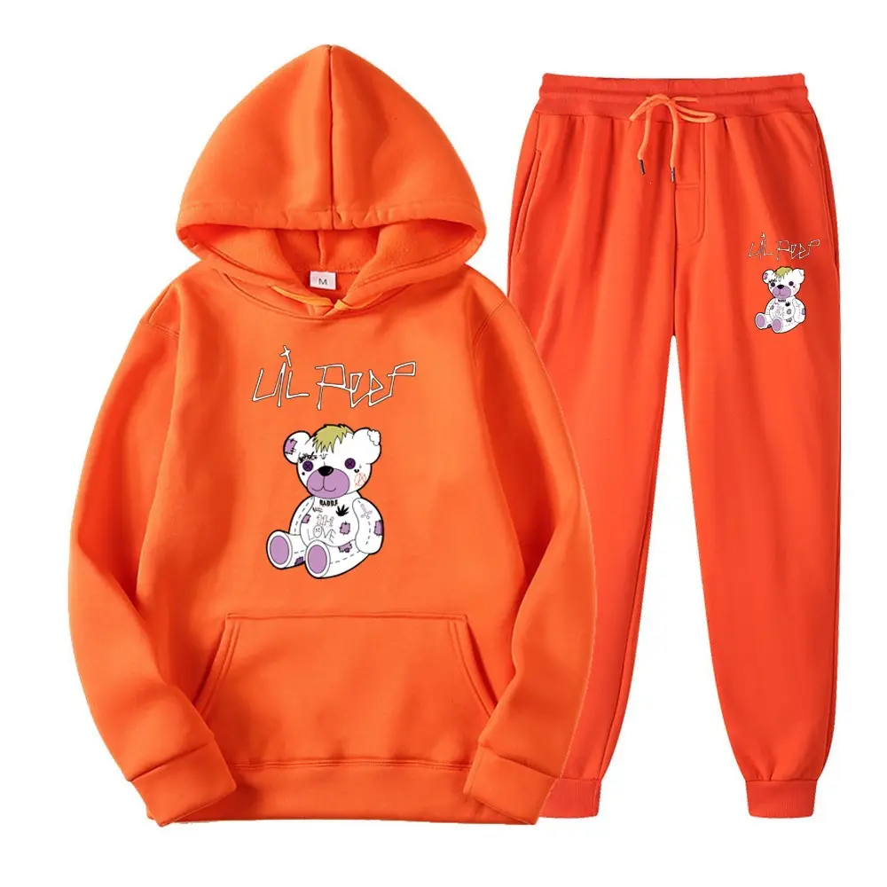 2025 Amazon Bestseller LILpee Bear Print Winter Fleece Men's Sports Sweatshirt Hoodie Set — feature 5