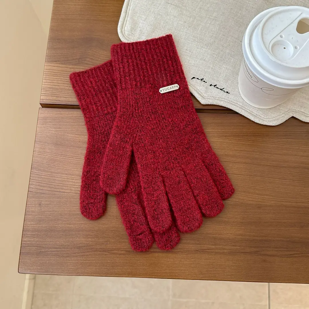 2026 New Wool Blend Knitted Hat, Scarf, and Gloves Three-Piece Set for Men and Women, Winter Warmth and Cold Protection, Touchscreen Compatible