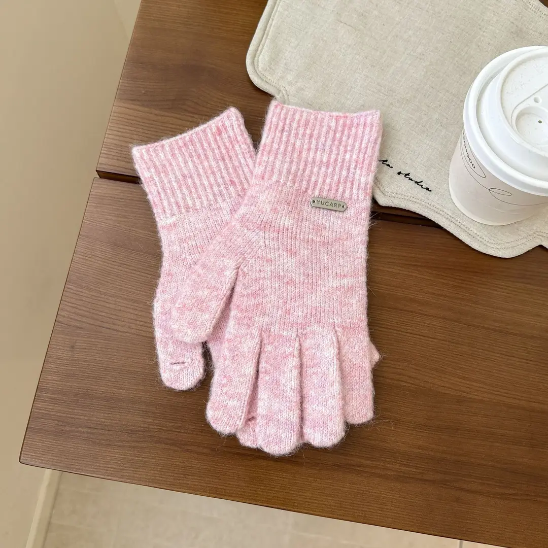 2026 New Wool Blend Knitted Hat, Scarf, and Gloves Three-Piece Set for Men and Women, Winter Warmth and Cold Protection, Touchscreen Compatible