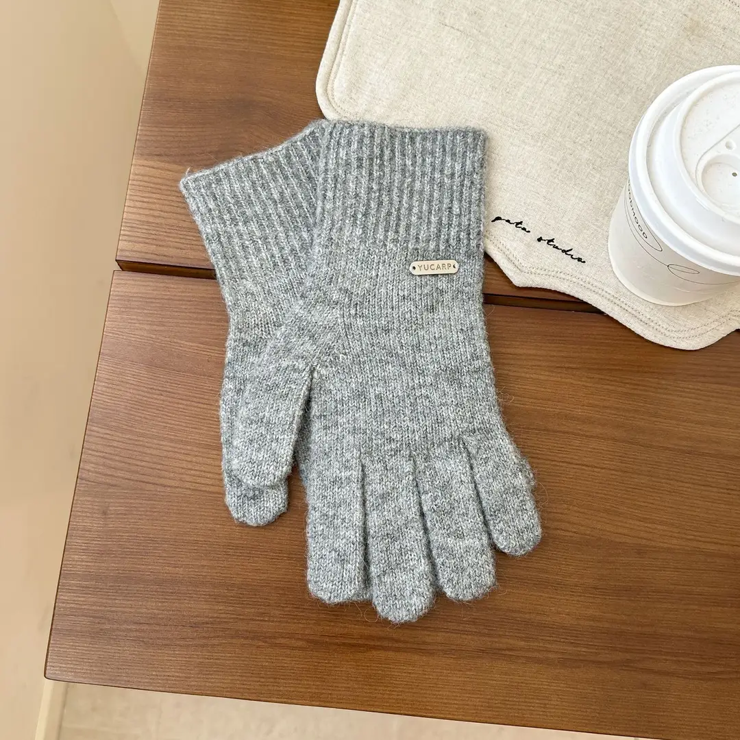 2026 New Wool Blend Knitted Hat, Scarf, and Gloves Three-Piece Set for Men and Women, Winter Warmth and Cold Protection, Touchscreen Compatible