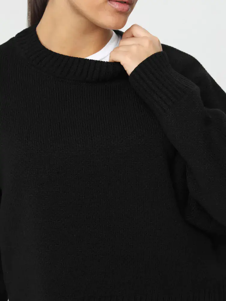 Cross-border European and American loose-fitting round-neck knitted sweater for women — feature 27