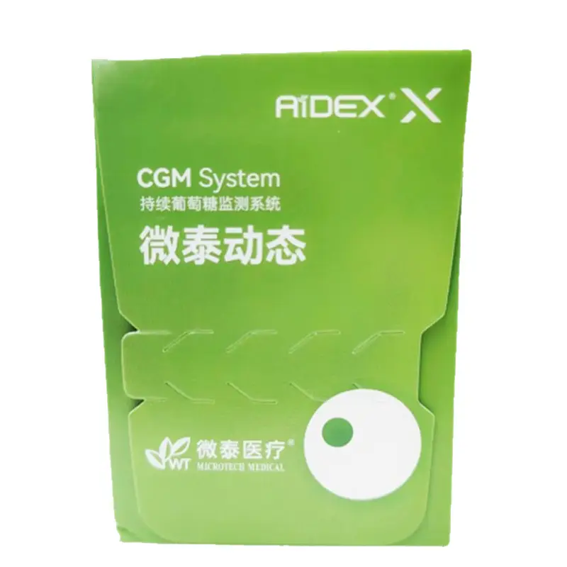 Micro-Tech Dynamic Blood Glucose Monitor 2nd Generation for Home Use, 15-Day No-Scan Continuous Glucose Monitoring System GX-01S, No Need for Blood Draw