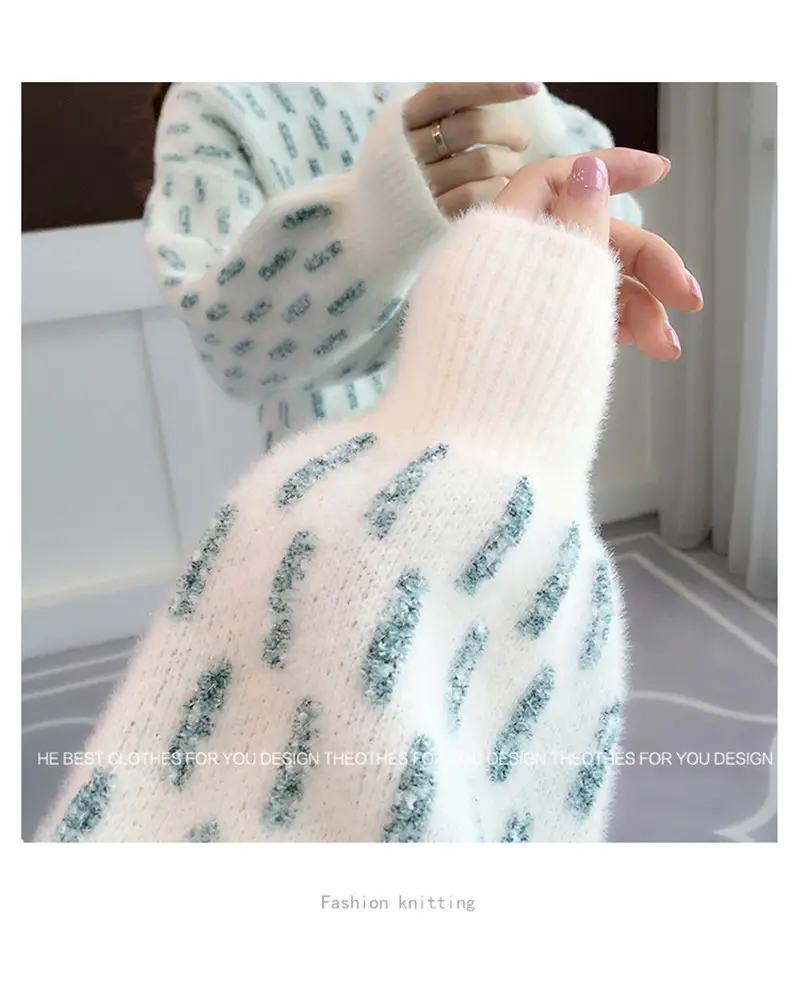 Autumn and winter plus-size chenille sweater, loose-fitting top, casual style, fashionable, thickened, slimming base shirt for women — feature 4