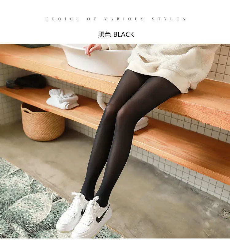 Thick Black Aesthetic 80D Velvet Pantyhose for Tall Women, Extra Long White Silk Leggings, Gray Autumn/Winter Slimming Leggings — feature 12