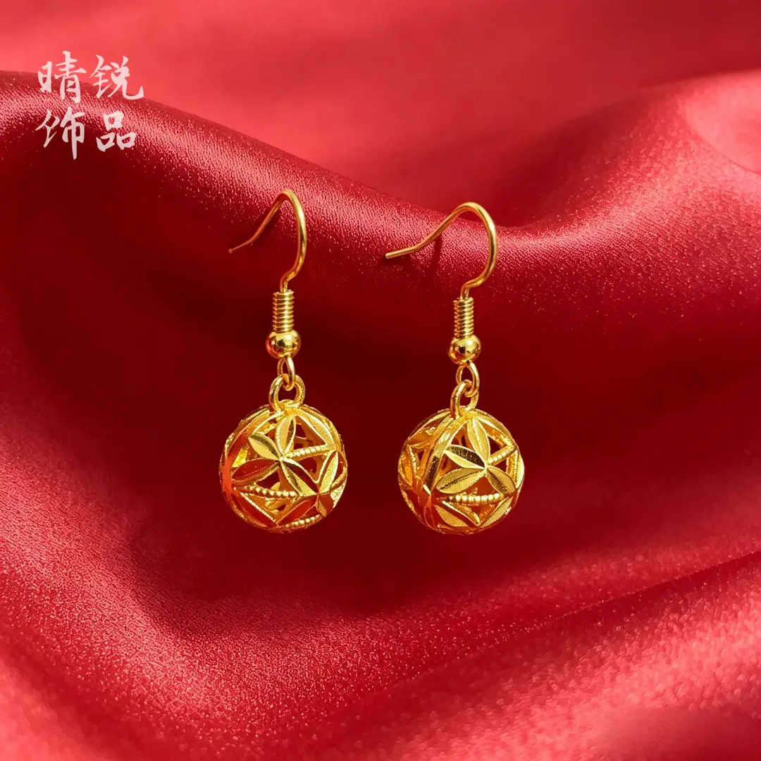Vietnamese gold-plated trendy earring collection for women, new tassel stud earrings and drop earrings, fashion series, slow fading