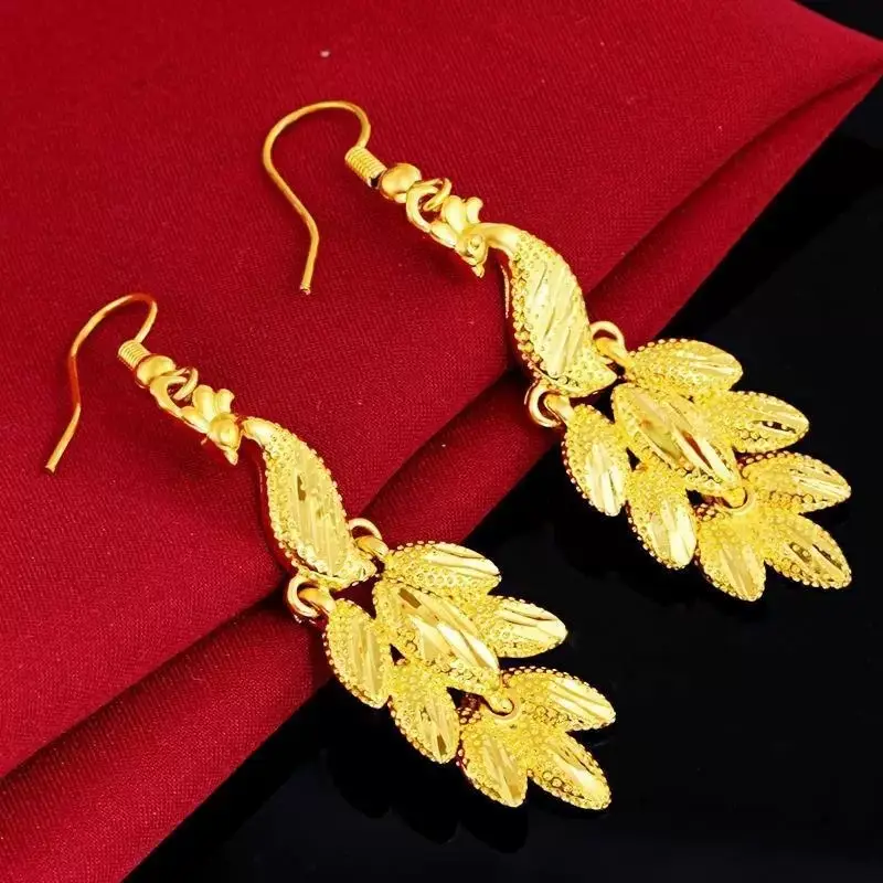 Vietnamese gold-plated trendy earring collection for women, new tassel stud earrings and drop earrings, fashion series, slow fading