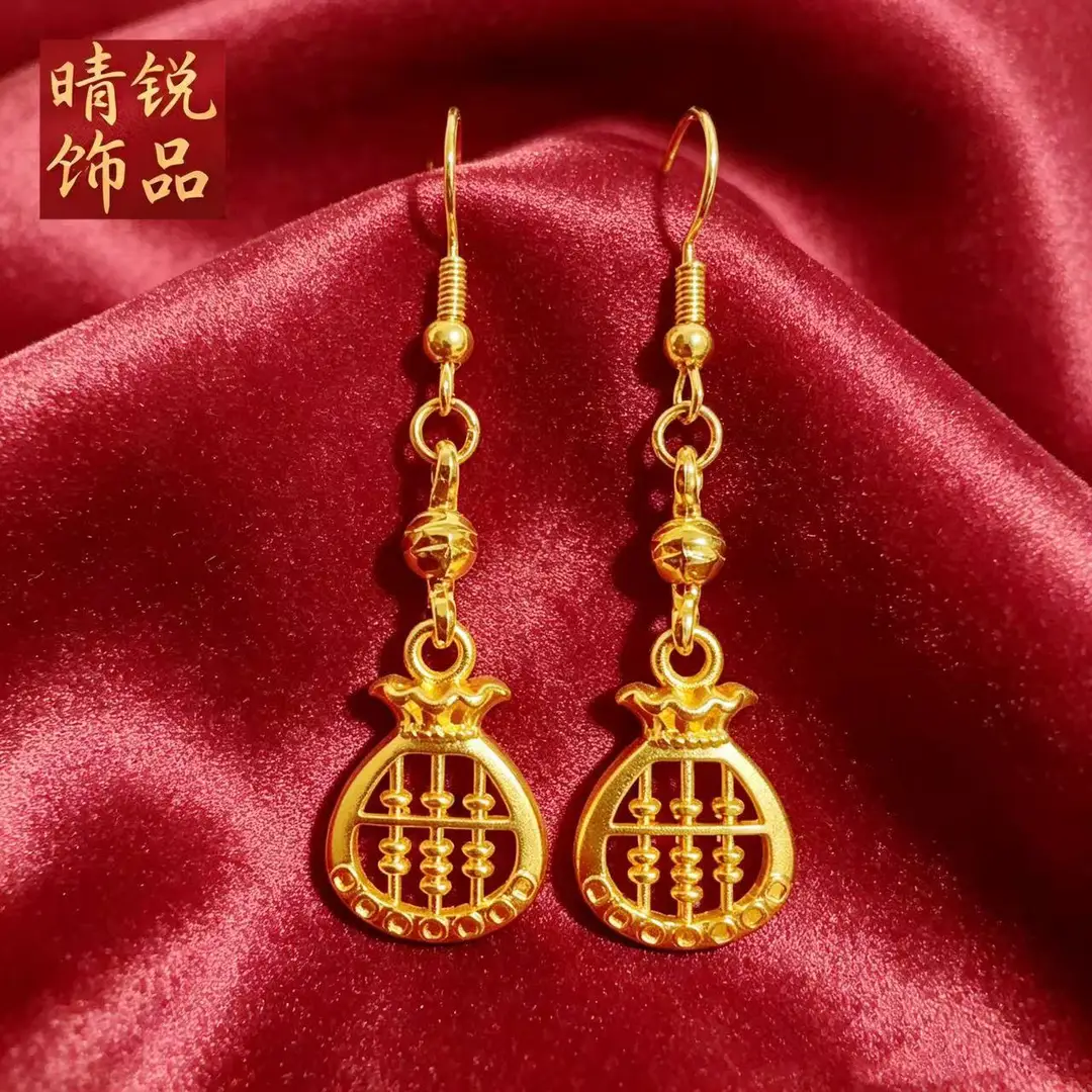 Vietnamese gold-plated trendy earring collection for women, new tassel stud earrings and drop earrings, fashion series, slow fading