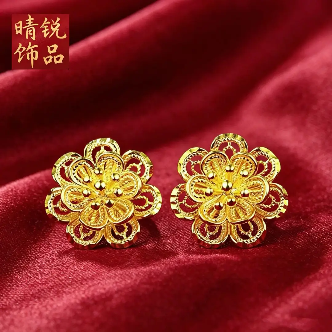 Vietnamese gold-plated trendy earring collection for women, new tassel stud earrings and drop earrings, fashion series, slow fading